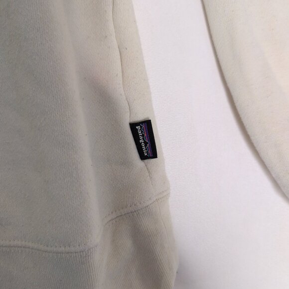 Patagonia Women’s Tan Crewneck Sweatshirt L Rainbow Stripe - Picture 5 of 6